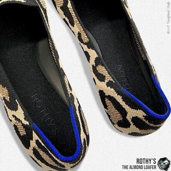 ROTHY’S ALMOND TOE LOAFER IN DESERT CAT LEOPARD PRINT WOMEN’S 9 SLIP ON SHOES - Picture 11 of 14